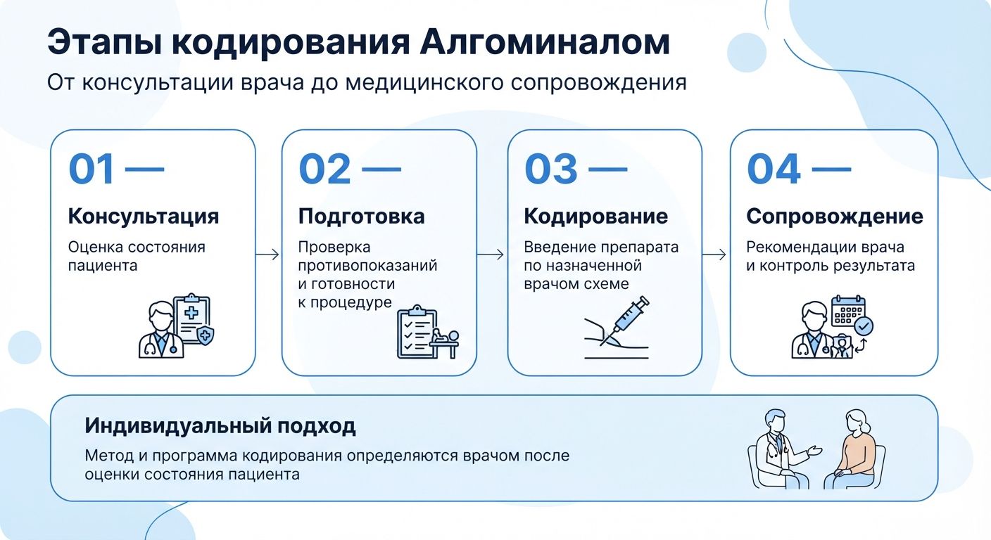 Кодирование препаратом «Алгоминал» в Докучаевске инфографика